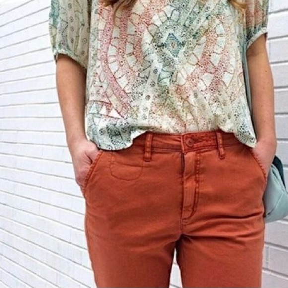 Anthropologie Eri + Ali Briony Batwing Sleeve Top Green, Orange, Blue and Ivory - Picture 14 of 16